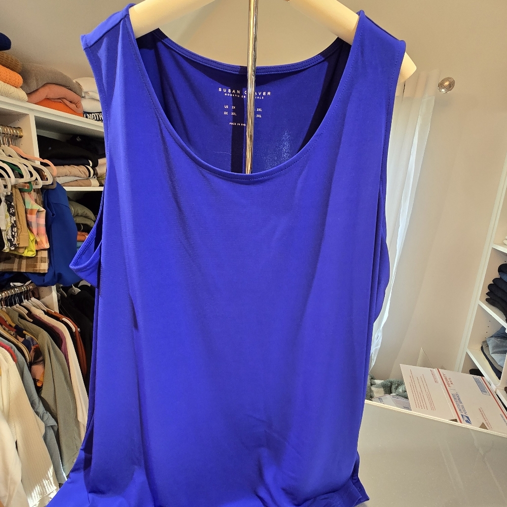 #03 Susan Graver Royal Blue Sleeveless Tank Top